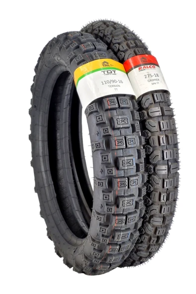 RALCO TYRES SET 110/90-16(TT) VE 275-18 (TT) MOTOSİKLET LASTİKLERİ ürün görseli 1