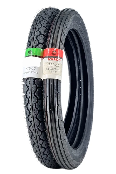 ONMX TYRES 275-17 CLASSİC VE 250-17 MEGA POWER TT (TUBETYPE - İÇ LASTİKLİ TİP) LASTİK TAKIMI ürün görseli 1