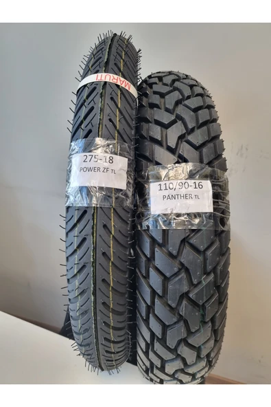 MARUTİ TYRES Set 2.75-18 Power Zp(TL) Ve 110/90-16 Panther(TL) Ön/arka Takım ürün görseli 1