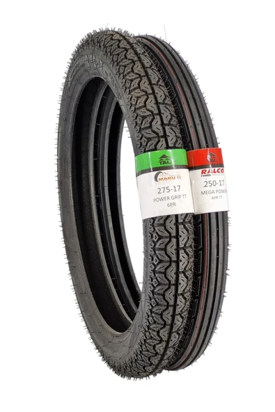 MARUTİ TYRES CUP MOTOR LASTİK 275-17 VE 250-17 TT (TUBETYPE - İÇ LASTİKLİ TİP) TAKIM uyumlu ürün görseli 1