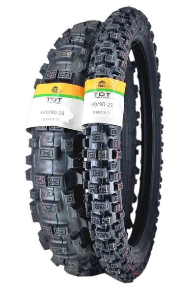 TDT TYRES 140/80-18 VE 90/90-21 TT (İÇ LASTİKLİ TİP- TUBETYPE) TERRAİN LASTİK TAKIMI ürün görseli 1