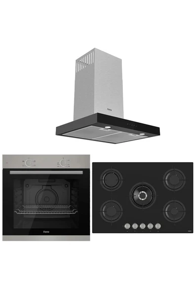 Ferre MEGA PLUS SERİSİ 3'LÜ CAM ANKASTRE SET (XE61MDV-RS035-D100) ürün görseli 1