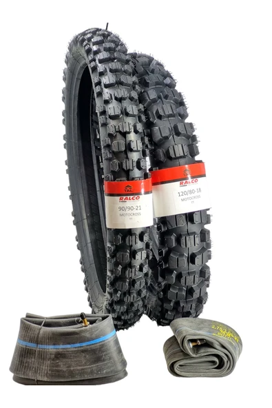 RALCO TYRES ENDURO LASTİK TAKIMI 120/80-18 VE 90/90-21 TT + İÇ LASTİK SET(ÖN VE ARKA) ürün görseli 1