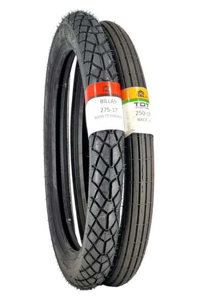 Billas 275-17 VE 250-17 TT (TUBETYPE - İÇ LASTİKLİ TİP) LASTİK TAKIMI ürün görseli 1