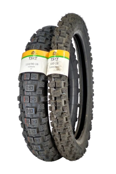 TDT TYRES SET 110/90-16(TT) VE 300-18 (TT) MOTOSİKLET LASTİKLERİ ürün görseli 1