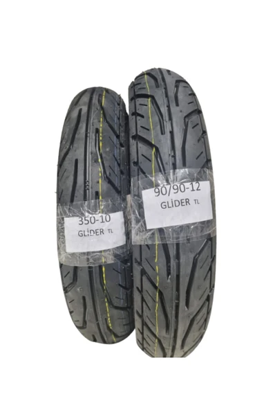 TDT TYRES Rks Spontini, 350-10 Tl Ve 90/90-12 Tl Dubleks Lastik Set ürün görseli 1
