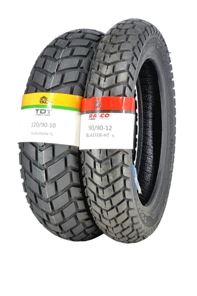 TDT TYRES 120/90-10 Tl Ve 90/90-12 Tl Dubleks Lastik Set ürün görseli 1