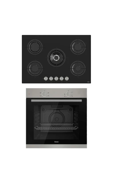 Ferre MEGA PLUS SERİSİ 2'Lİ CAM ANKASTRE SET (XE61MDV-RS035) ürün görseli 1