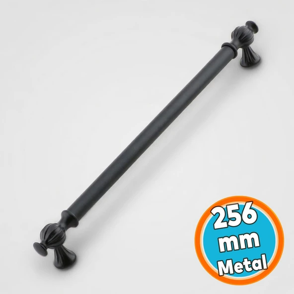 Mobilya Çekmece Mutfak Metal Dolabı Kulp Dolap Kapak Kulpu Kulpları Kulbu 256 mm Siyah ürün görseli 1