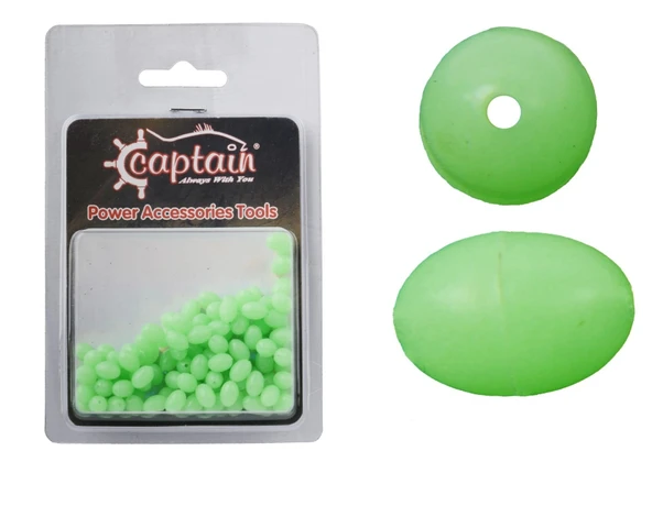 Captain Fosforlu Oval Boncuk 6mm 100'lü Kutu ürün görseli 1