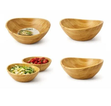 Mien Büyük Oval Bambu Kase - Resim 2