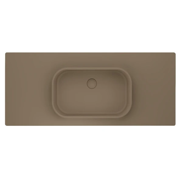 Real Stone Pure Etajerli 70x50 Cappucino Granit Banyo Lavabosu ürün görseli 1