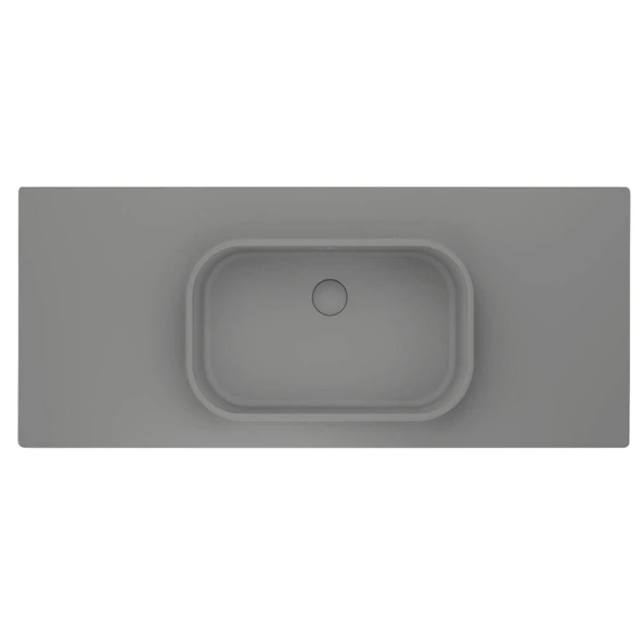 Real Stone Pure Etajerli 70x50 Gri Granit Banyo Lavabosu ürün görseli 1