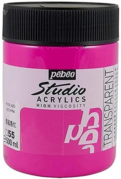 Pebeo Studio Akrilik Boya 500ml 55 Azo Pink ürün görseli 1