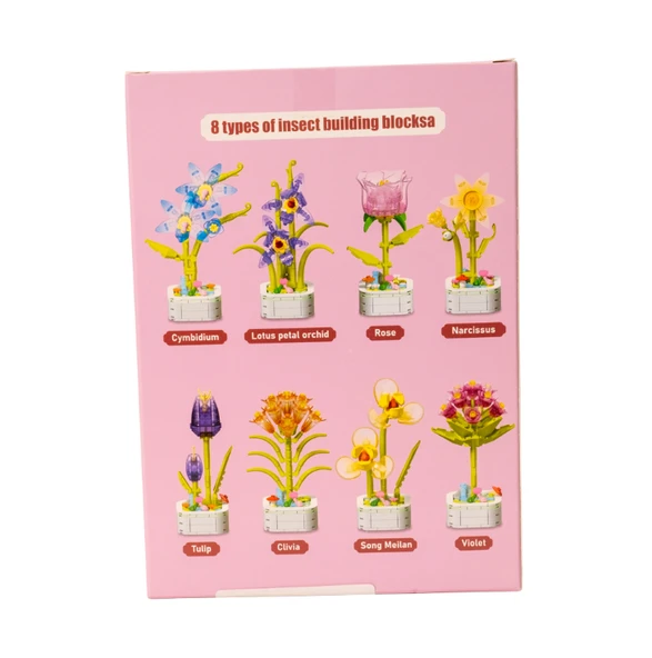 Building Block Flower 138 Parça Violet - Resim 5