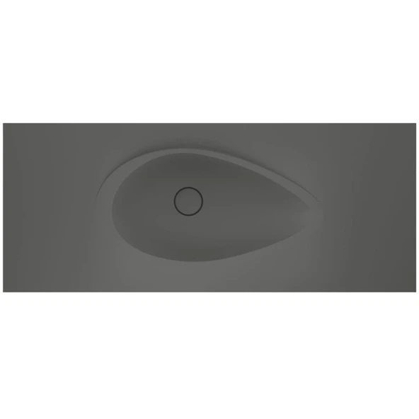 Real Stone Avocado Etajerli 80x50 Antrasit Granit Banyo Lavabosu ürün görseli 1