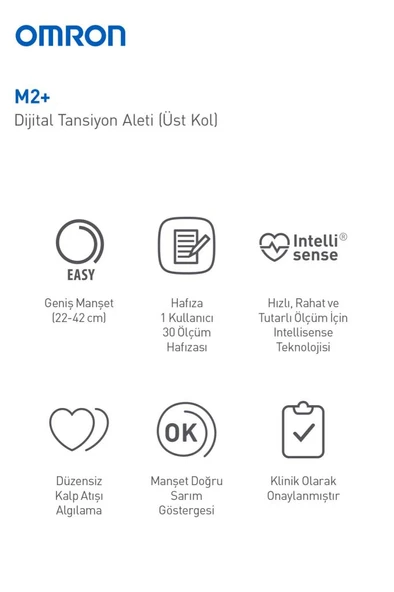 Omron M2+ Dijital Tansiyon Aleti - Resim 3