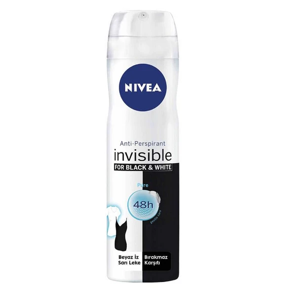 Nivea Invisible for Black  White Deodorant (Pure) 150 ml ürün görseli 1