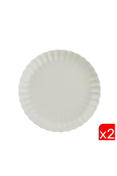 Kütahya Porselen Bone Luz Krem Pasta Tabağı 21cm 2 li ürün görseli 1