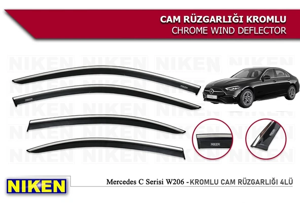 Mercedes C Serisi W206 2021 ve Sonrası  Kromlu Cam Rüzgarlığı ürün görseli 1