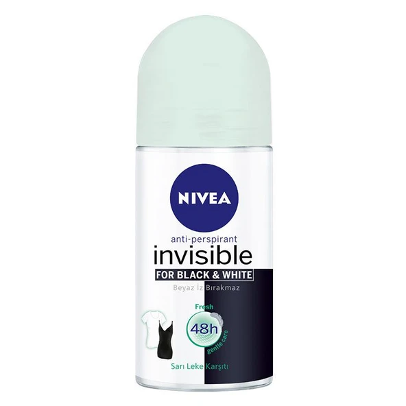 Nivea Invisible For Black  White Kadın Roll-on Fresh 50 ml ürün görseli 1