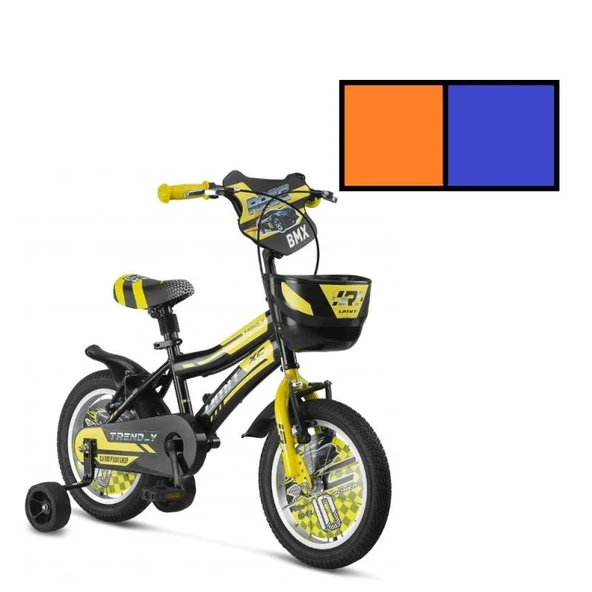 ÜMİT 1402 TREND-Y-BMX-SEPET-V-ERKEK ÇOCUK BİSİKLETİ 14 JANT TURUNCU MAVİ ürün görseli 1
