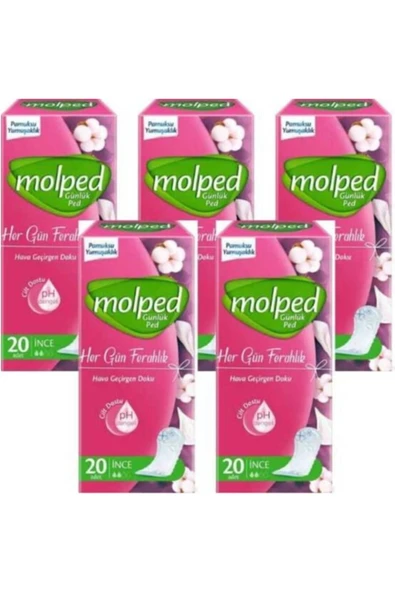 Molped Günlük Ped 5'li 20+20+20+20+20 ürün görseli 1
