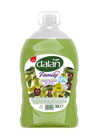 Dalan Family Sıvı Sabun Zeytin Mucizesi 3 L x 1 adet %98 Doğal Kaynaklı ürün görseli 1