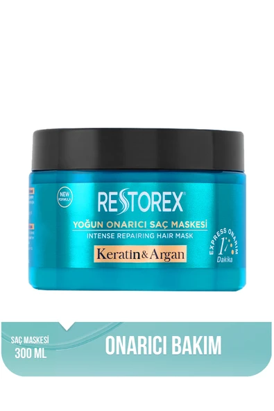 Restorex Keratin & Argan Onarıcı Saç Bakım Maskesi 300 Ml - Yıpranmış Ve Hasar Görmüş Saçlar Botoks Etkili ürün görseli 1