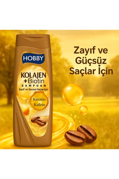 Hobby HOOBY ZAYIF VE GÜÇSÜZ İÇİN ŞAMPUAN KOLAJEN&KERATİN&KAFEİN 480 ML ürün görseli 1