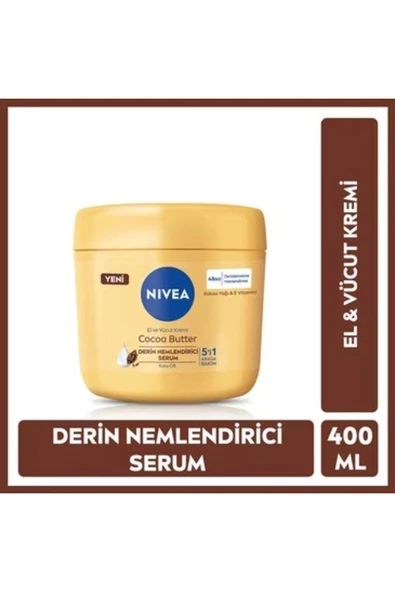 NIVEA El ve Vücut Kremi Cocoa Butter 400 ml Nemlendirici Serum Kuru Cilt ürün görseli 1