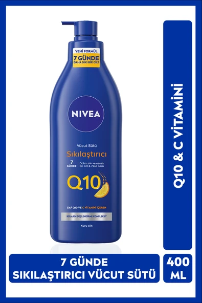 NIVEA Q10 Sıkılaştırıcı Vücut Sütü 400ml, C Vitamini,Kolajen,72 Saat Nemlendirici,Kuru Cilt Tipleri ürün görseli 1