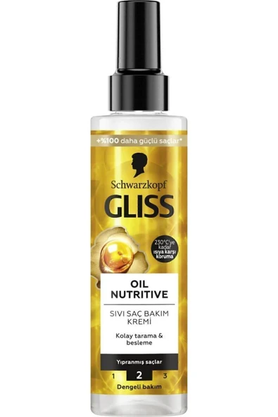 Gliss Oil Nutritive  Omega 9 ve Marula Yağı içeren Besleyici Saç Bakım Kremi 200 ml Yıpranmış Saçlar ürün görseli 1