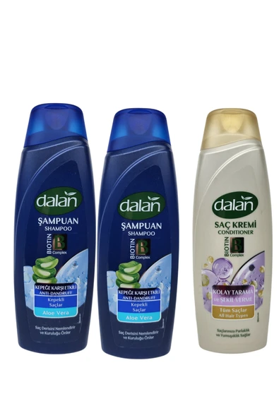 Dalan Şampuan Aloe Vera 500ml x 2 Adet + Saç Kremi 500ml ürün görseli 1