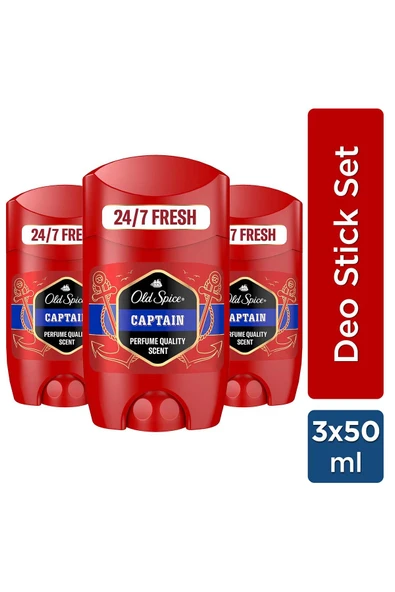 Old Spice Captain Erkek Deodorant Stick 50 ml x3 ürün görseli 1