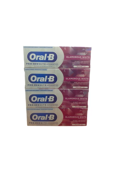 Oral-B PRO 3D WHİTE ADVANCED GLAMOROUS WHİTE 75 ML DİŞ MACUNU X 4 ADET ürün görseli 1