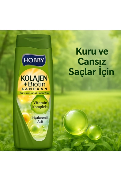 Hobby Kuru Ve Cansız Saçlar Için Şampuan Kolajen&vitamin&hyaluronik Asit 480 ml 6 Adet ürün görseli 1