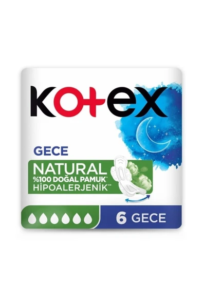 Kotex Natural Ultra Gece 6lı ürün görseli 1
