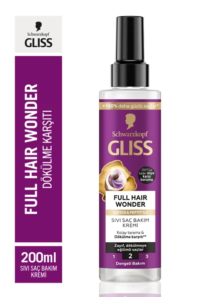 Gliss Full Hair Wonder Dökülme Karşıtı 200 ml Sıvı Saç Kremi