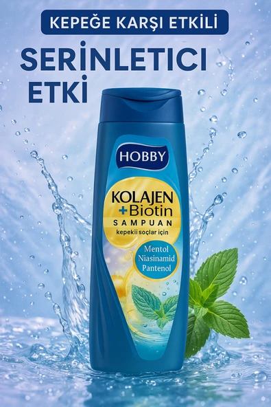 Hobby Kepekli Saçlar Için Şampuan Kolajen Mentol&pantenol 480 ml ürün görseli 1