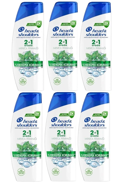 Head & Shoulders Head & Shoulders 330 Ml Şampuan 2-1 Mentol Ferahlığı X 6 Adet ürün görseli 1