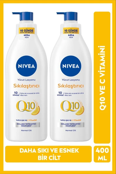 NIVEA Q10 Sıkılaştırıcı Vücut Losyonu 400ml, C Vitamini, Nemlendirici, Kolajen Tetikleyici Kompleks,X2Adet ürün görseli 1