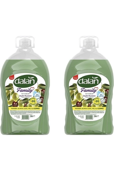 Dalan Family Zeytin Mucizesi Sıvı Sabun 3 L x 2 Adet ürün görseli 1
