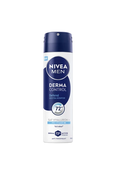 NIVEA MEN Erkek Sprey Deodorant Derma Control Defend Tahriş Karşıtı 150 Ml ürün görseli 1