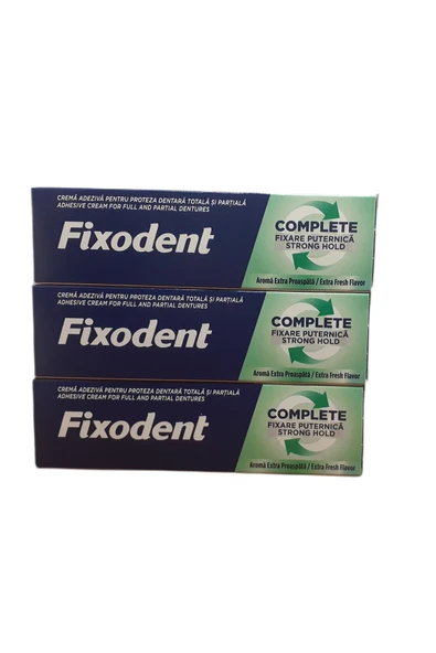 Fixodent COMPLETE GÜÇLÜ TUTUŞ EXTRA FERAH AROMA PROTEZ YAPIŞTIRICI KREM 47 GR X 3 ADET ürün görseli 1
