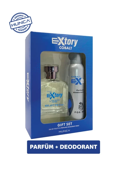 Extory Cobalt Erkek Parfüm Seti ( Edt Parfüm 100 ml Deodorant 150 ml ) ürün görseli 1
