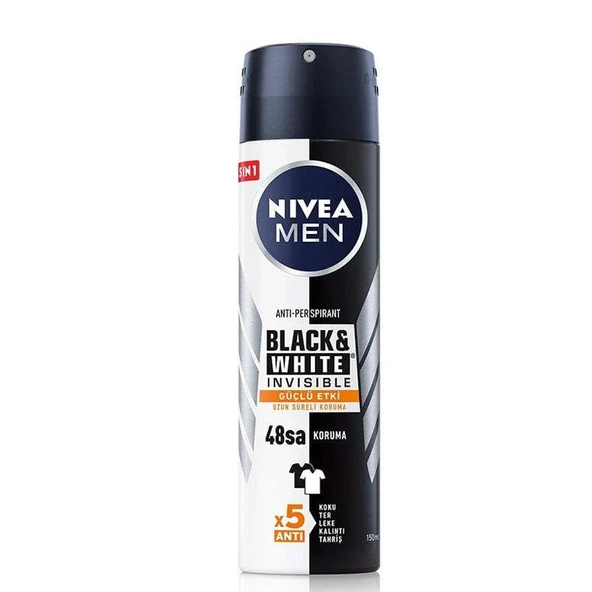 Nivea Men Black White Güçlü Etki Deodorant 150 ml ürün görseli 1