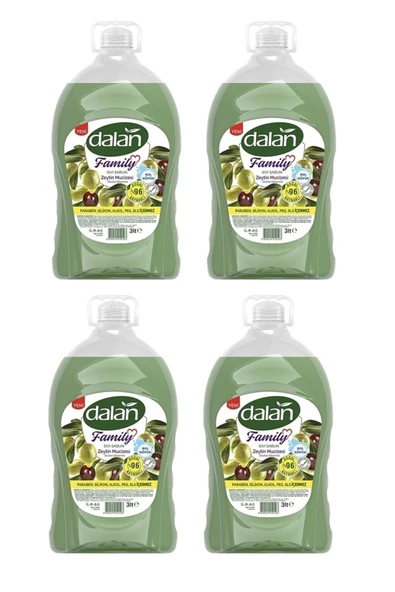 Dalan Family Zeytin Mucizesi Sıvı Sabun 3 L x 4 Adet ürün görseli 1