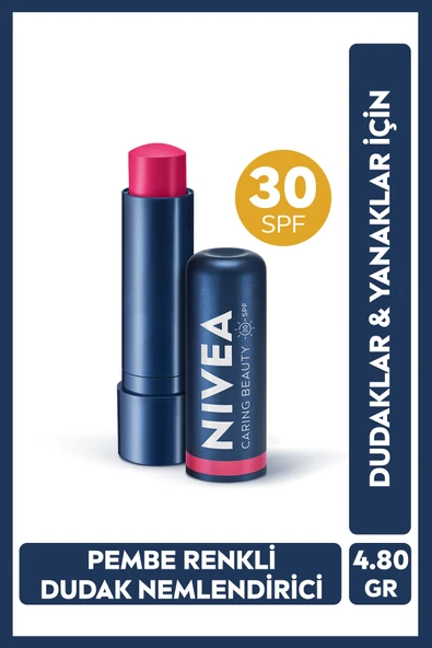 NIVEA Renkli Dudak Bakım Kremi,pembe,4,8gr,nemlendirme,spf30,doğal Yağlar,e Vitamini,dudak Ve Yanak Için ürün görseli 1