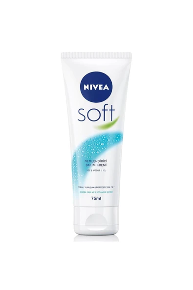 NIVEA Soft Nemlendirici Bakım Kremi 75ml, Jojoba Yağı, E Vitamini, El Yüz Vücut, Yumuşak Cilt,Canlandırıcı ürün görseli 1